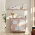 thumbnail image 5 of Anbuy Sideboard Buffet Cabinet with Storage 2 Doors, 31.5'' Cloud Buffet with Decoration, Scalloped Coffee Bar with Adjustable Shelf for Kitchen, Living Room (Pink & White), 5 of 6