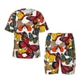 thumbnail image 1 of Fotbe Retro Floral Butterfly Pijama Estampada de 2 Piezas para Niños – Ropa de Dormir de Manga Corta Cómoda para Niños y Niñas, Camiseta y Shorts de Algodón-X-Large, 1 of 6
