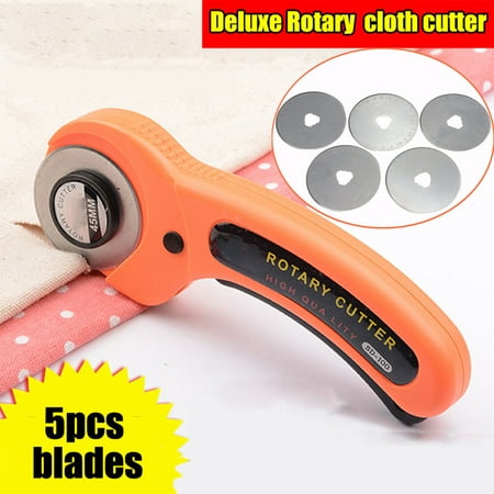 45 mm Quilting Rotary Cutter & 5 Replacement Blades For Fabric Craft Sewing Quilting Tools Loop Classic