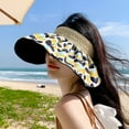 thumbnail image 4 of 56-58cm hat circumference female summer anti-ultraviolet sunshade sunscreen hat empty top cover face sun hat outdoor hat - Milky white, 4 of 5