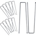 thumbnail image 1 of Paquete de 100 estacas de jardín de 7,8 pulgadas, grapas de paisaje galvanizadas, alfileres de césped resistentes para tela de barrera de malezas, cubierta de suelo, tubería de riego, 1 of 5