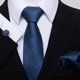 thumbnail image 1 of Corbatas para hombre Corbata de boda con pañuelo de bolsillo Conjunto de corbata y pañuelo de negocios clásico con diseño de pata de gallo a cuadros, 1 of 4