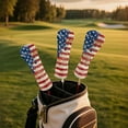 thumbnail image 3 of Yuyamidu Retro American Flag Golf Club Head Covers for Drivers, Fairway Woods, and Hybrids, Waterproof Leather Head Covers 4th of July Golf Headcover with Soft Lining, 3 of 8