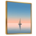 thumbnail image 2 of Designart "Tranquil Coast Pink Sailboat Snapshot I" Coastal Floater Framed Canvas Prints, 2 of 5