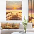 thumbnail image 1 of Brown Wooden Boardwalk into Beach - Bridge Canvas Art Print, 1 of 3