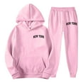 thumbnail image 3 of Wangmeiwg Men's Casual Printed Pullover Hoodie and Jogger Pants Set Loose Fit Autumn Winter Daily Wear Comfort Outfit Pink, 3 of 4