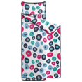 thumbnail image 2 of Blue and Pink Leopard Print Teens Toddler Nap Mat with Pillow, Sleeping Mat Bag for Preschool Daycare 60"x20", 2 of 6