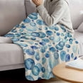 thumbnail image 3 of Vintage Blue Bubbles Fleece Throw Blanket Watercolor Gradient Bubble Summer Ocean Ultra Soft Fuzzy Cozy Flannel Throw Blanket for Couch Sofa Bed Car Travel, Ideal Gifts 50x80 Inches, 3 of 9