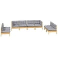 thumbnail image 3 of vidaXL 8 Piece Patio Lounge Set with Cream Cushions Solid Pinewood, 3 of 7