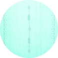 thumbnail image 1 of Ahgly Company Indoor Round Solid Turquoise Blue Modern Area Rugs, 7' Round, 1 of 4