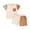 Khaki-b, variant on Toddler Short Sleeve Shirts and Shorts Set Summer Outfit for Boys Girls Casual 2 Piece Outfits Color Block Design