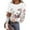 Khaki, variant on EchfiProm Ribbed Tops for Women Long Sleeve Khaki Fall Floral Ladies T-Shirt Crew Neck