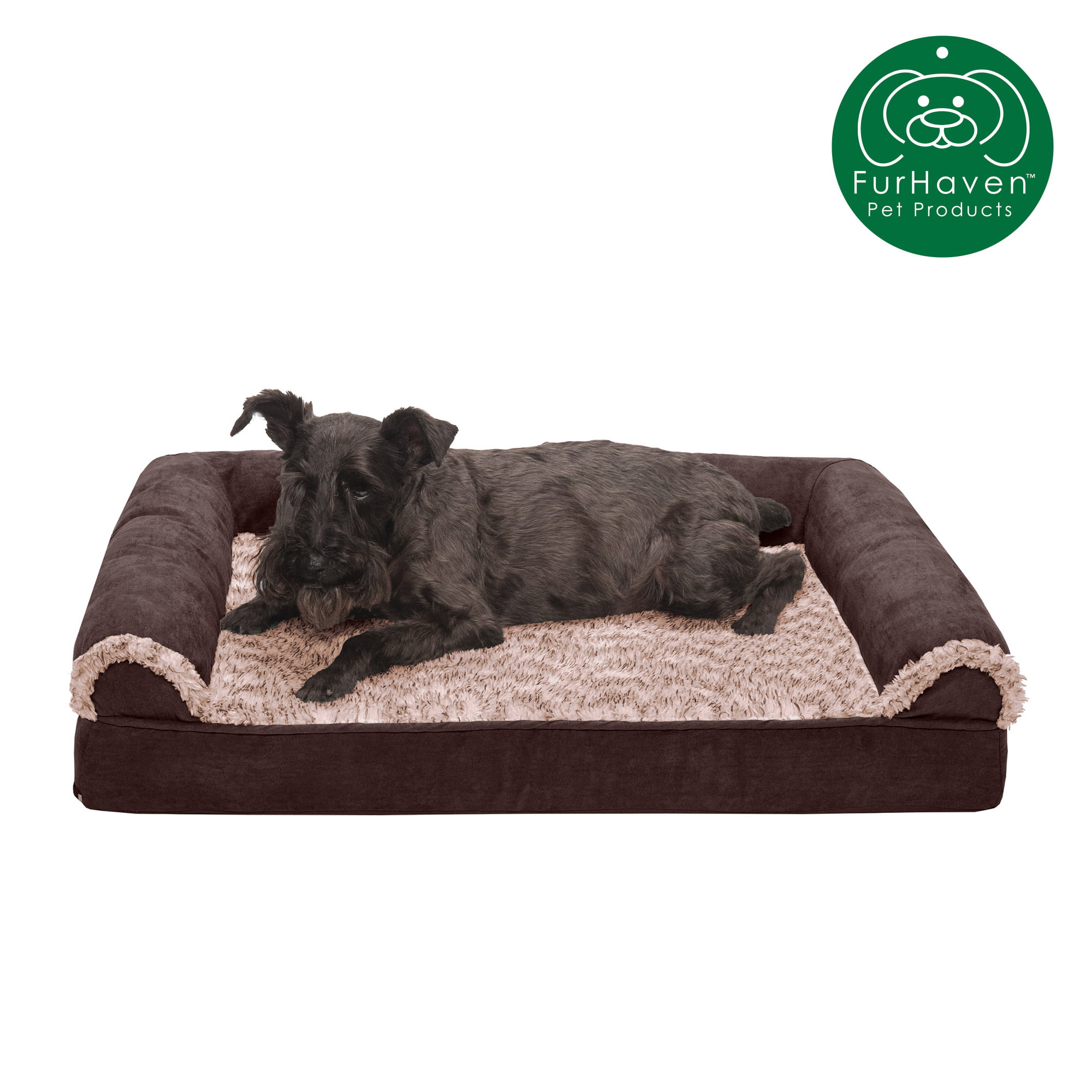 Available in Multiple Colors & Styles Round Oval Cuddler Nest Lounger Pet Bed for Dogs & Cats Furhaven Pet Dog Bed 
