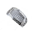 thumbnail image 2 of Gaspara 925 Sterling Silver Round Cut Real Moissanite Set in Micro Pave Engagement Men's Ring, 2 of 2
