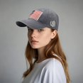 thumbnail image 3 of Gorra de béisbol Ptduabenlu con bandera de EE.UU. bordada y ajuste de algodón, 3 of 7