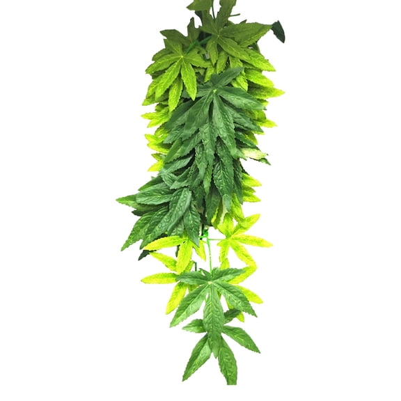 ACDANC Reptile Silk Plants Leaves, Habitat Amphibian Accessories Enclosure Decor Tank Decoration Vines for Climbing, Decorate Grass Leaf with Suction Cup for Reptile & Amphibian Habitat Plants