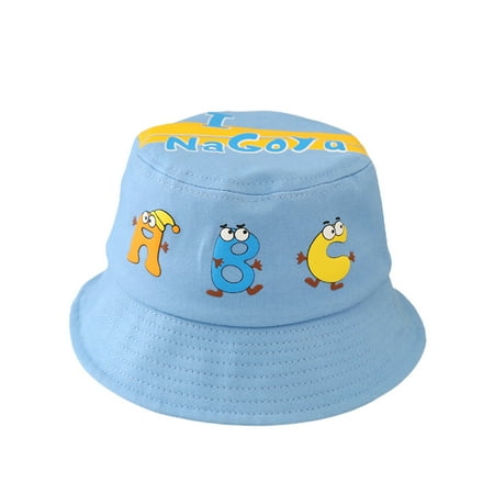 

Baby Kids Bucket Hat Cute Embroidery Dinosaur/Letters Print Wide Brim Sun Protection Hats for Girls Boys