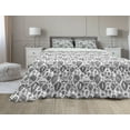 thumbnail image 1 of Grunge Comforter & Sham Bedding Set, Hot Air Balloons of Vintage Minimalist Effects Greyscale Tones Illustration, 3 pcs Duvet Set Microfiber Filling Quilt, 5 Sizes, Charcoal Grey White, by Ambesonne, 1 of 4
