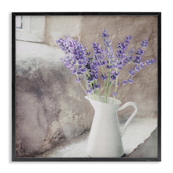 Stupell Industries Shabby Chic Lavender Vase in Window Black Framed Giclee Art, 24 x 24, by LSR Design Studio
