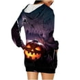 thumbnail image 6 of Taqqpue Halloween Print Hoodie Dress for Women Ghost Pumpkin Witch Mini Dresses Halloween Costumes Long Sleeve Cosplay Halloween Party Dress with Pockets, 6 of 7