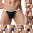 thumbnail image 4 of Odeerbi Mens Thong Underwear 2025 Casual Solid Erogenous Low Waist Breathable Briefs Pants Purple, 4 of 4