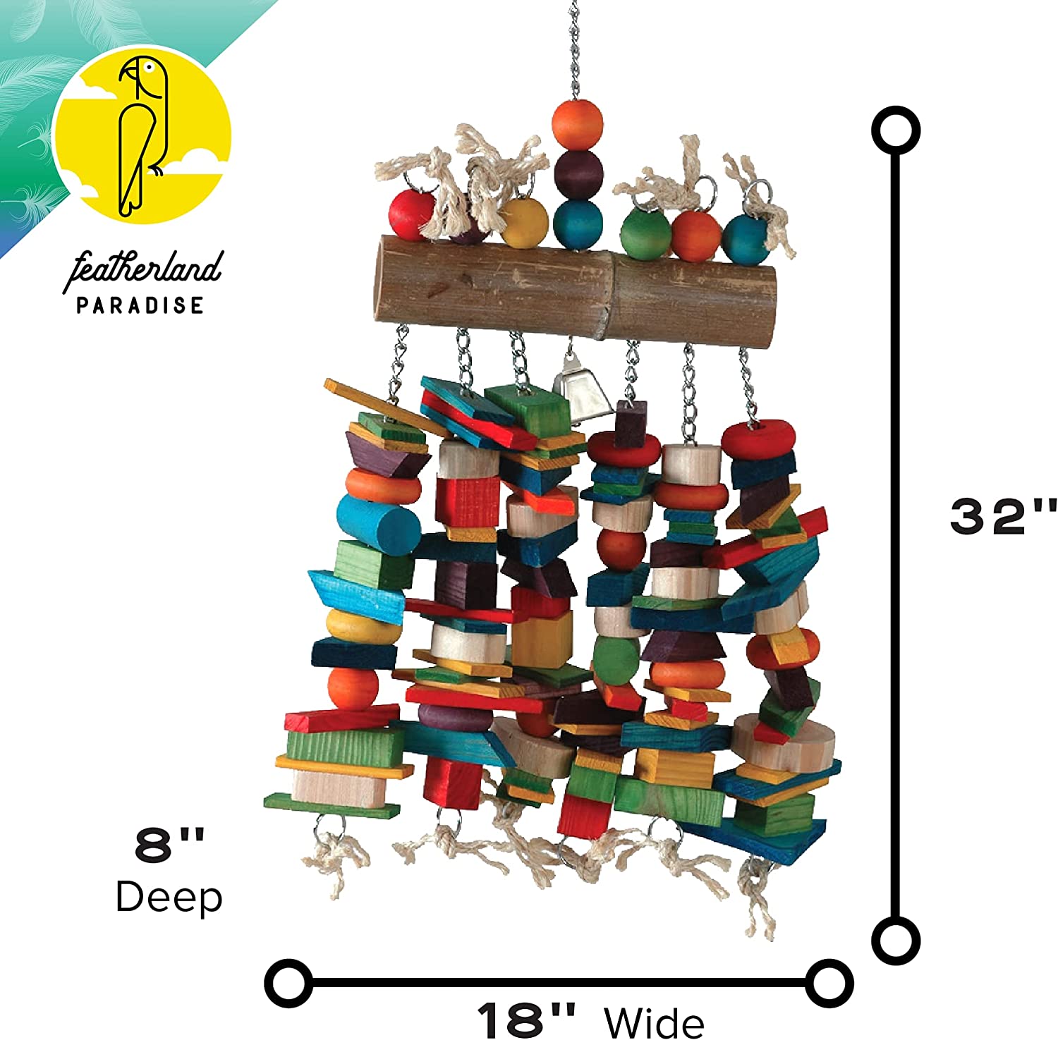 Caitec Featherland Paradise Bamboo Log Bird Toy - Extra Large