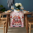 thumbnail image 2 of Valentine's Day Table Runner - 72 Inch Long, Kitchen Dining Table Runner Dresser Scarves, Red Roses Love Heart Gnomes Truck Pink Farmhouse Decor for Coffee Tables Wedding Party Banquet, 2 of 8
