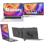 Tlscon laptop screen extender 14” FHD 1080P, Ultra-light and ultra-thin portable monitor, Laptop Monitor Extender for 13-17.3" Laptops, Plug & Play Travel Monitor Extender Compatible with Windows/Mac
