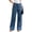 Navy blue, variant on Womens Mid Rise Wide Leg Jeans Boyfriend Casual Denim Pants with Pockets