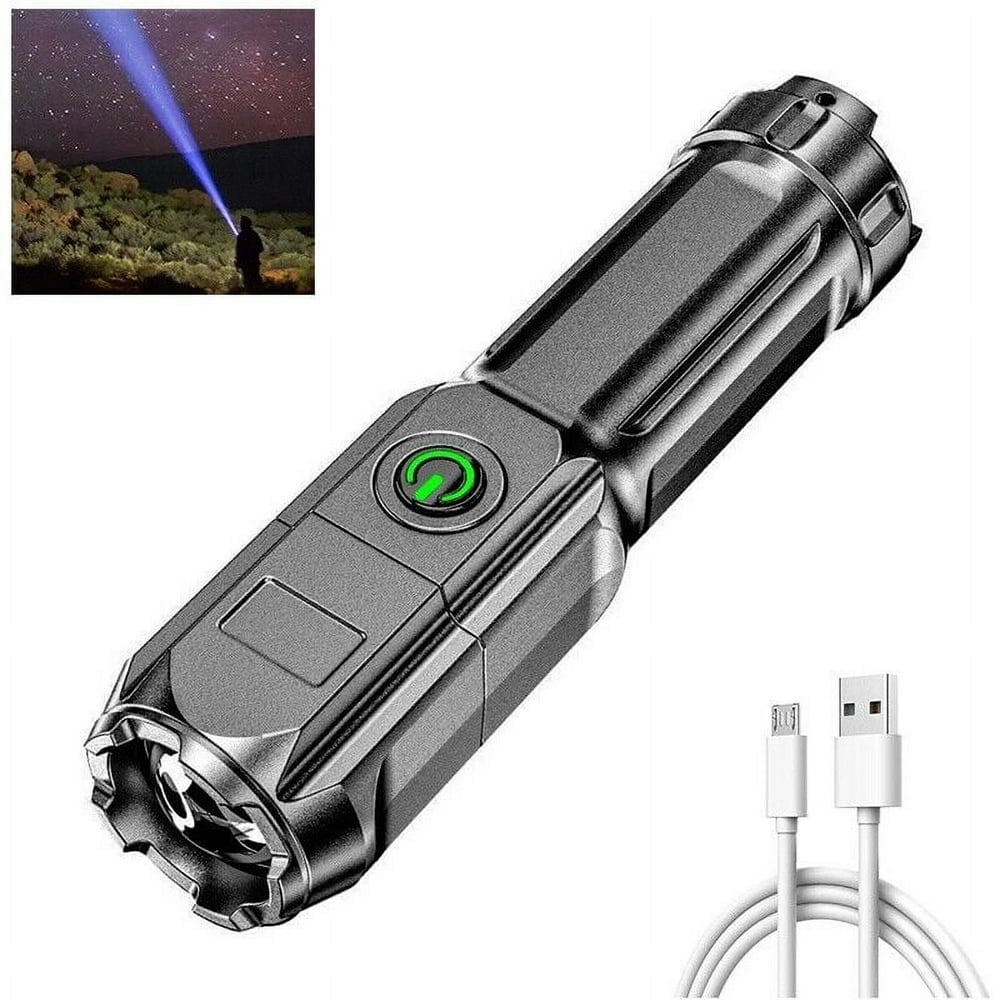 PENGXIANG Lampe de Poche LED Rechargeable 990000LM Torche Tactique Super Lumineuse Zoomable (1 Pcs)