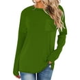 thumbnail image 2 of HAiming Long Sleeve Tunic Tops for Women Casual Solid Color Crewneck Loose Shirt Fall Winter Pullover Blouse with Poket, 2 of 5