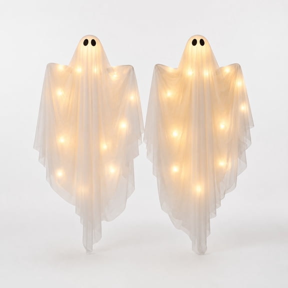 YingYouFu Halloween Ghost LED String Lights, Glowing Hanging Decorative Lights for Holiday Decor, Decorative Fairy Lights for Doorway Hallway Courtyard Window Home Decoration