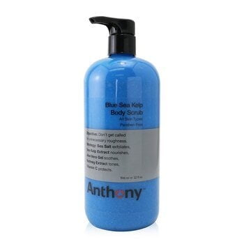 Anthony Blue Sea Kelp Body Scrub, Exfoliating Body Wash for Men, Blue, 32 fl oz