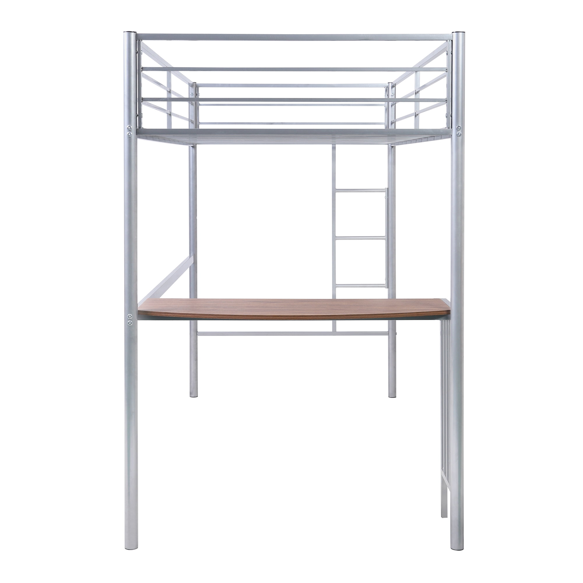 Kepooman Twin Over Full Metal Bunk Bed with Desk & Ladder for Bedroom Dorm, 78"L x 41"W x 65"H, Silver Kepooman Twin Over Full Metal Bunk Bed with Desk & Ladder for Bedroom Dorm, 78"L x 41"W x 65"H, Silver