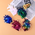 thumbnail image 3 of MasteelfCA 10pcs Glitter Sequins Unicorn Keychain Keyring Colorful Key Chain Charm Key Holder (Colorful, Rosy, Green, Dark Blue and White), 3 of 7