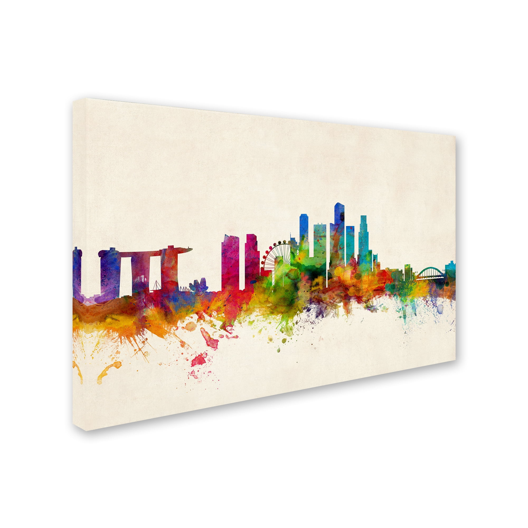 Trademark Fine Art "Singapore Skyline" Canvas Art by Michael Tompsett