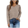 thumbnail image 1 of Moda mujer manga larga rayas cuello redondo Casual camiseta Tops blusa Fridja  bvmnju561, 1 of 5