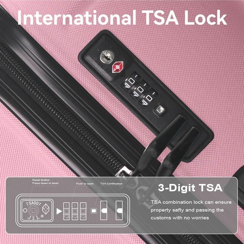 3pc Hardshell Luggage Set with TSA Lock, Lightweight ABS Spinner Suitcase 20" 24" 28"