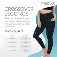 thumbnail image 5 of FITKICKS Crossovers Electric Jungle Athletic Active Leggings with Pockets Workout Pants, Abyss Large (Women's), 5 of 8