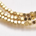 thumbnail image 2 of 3 Strand Electroplate Non-magnetic Hematite Beads Strands Square Golden Plated 2x2.5x2.5mm Hole: 0.5mm about 170~180pcs/strand 16 inch, 2 of 2