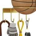 thumbnail image 3 of MYG Wall Mount Ball Holder with 4 Hook Metal Rack for Basketball Football Volleyball, 3 of 8