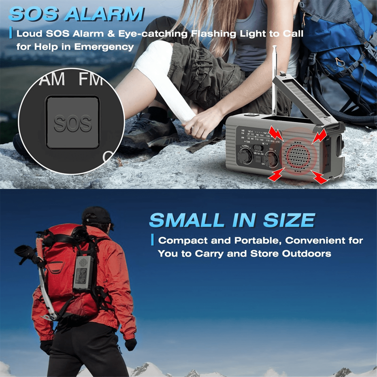 1 x Emergency Weather Radio-Gray