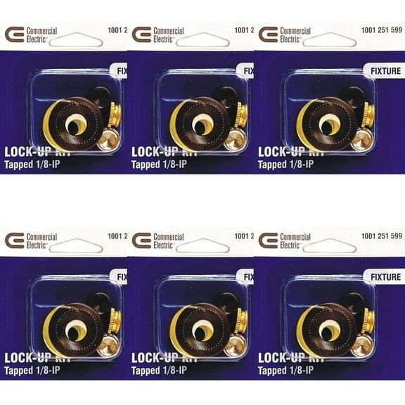 Case of 6 - Tapped 1/8-IP Lock Up Kit for Ceiling Light Glass Shade Fixtures (9-Piece Pack)