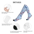 thumbnail image 6 of Socks Calf Pressure Socks Breathable Moisture Absorbent 11.8in×7.9in Full Print Designed For Hiking Walking Sports Nautical Theme Thin Ribbon Bow Pattern 1 Black, 6 of 8