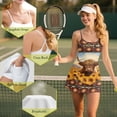 thumbnail image 6 of Yuyamidu Highland Cow Women's Summer Tennis Dress Size L Southwest Aztec Spaghetti Strap Backless Workout Golf Dresses Mini Dress with Shorts and Pockets, 6 of 7