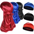 thumbnail image 1 of GFDYREE 3PCS Silky Durags Pack for Men Waves, Satin Doo Rag, Award 1 Wave Cap, 1 of 7