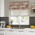 thumbnail image 4 of 2 Pack Country Star Brown Valances for Windows Bedroom Living Room Window Treatments, Farmhouse Vintage Plants Wooden Rod Pocket Valance Drapes Short Kitchen Curtains Over Sink 60"x18", 4 of 8