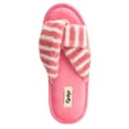 thumbnail image 4 of Floopi Women's Open Toe Memory Foam Criss Cross Soft Velour Slipper, 4 of 5