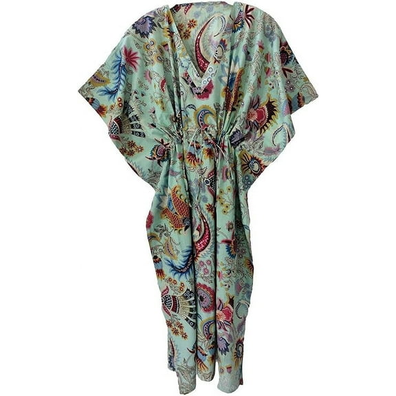 Rajbhoomi Handicrafts Women Kimono Robes Cotton Lightweight Robe Short Knit Bathrobe Sleepwear Ladies Loungewear