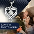 thumbnail image 4 of MomentWish Moissanite Heart Pendant Necklace for Women,D Color VVS1 Simulated Diamond Necklace in 925 Sterling Silver for Birthday Valentines Day, 4 of 9